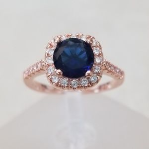 18k Over Sterling Sapphire Ring